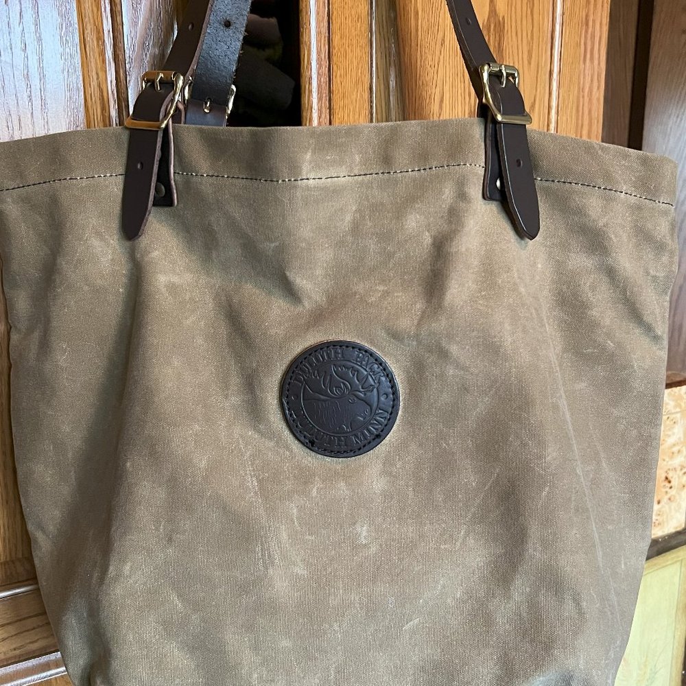 DULUTH PACK Waxed Khaki Canvas Large Market Tote - Made in USA - EXCELLENT!